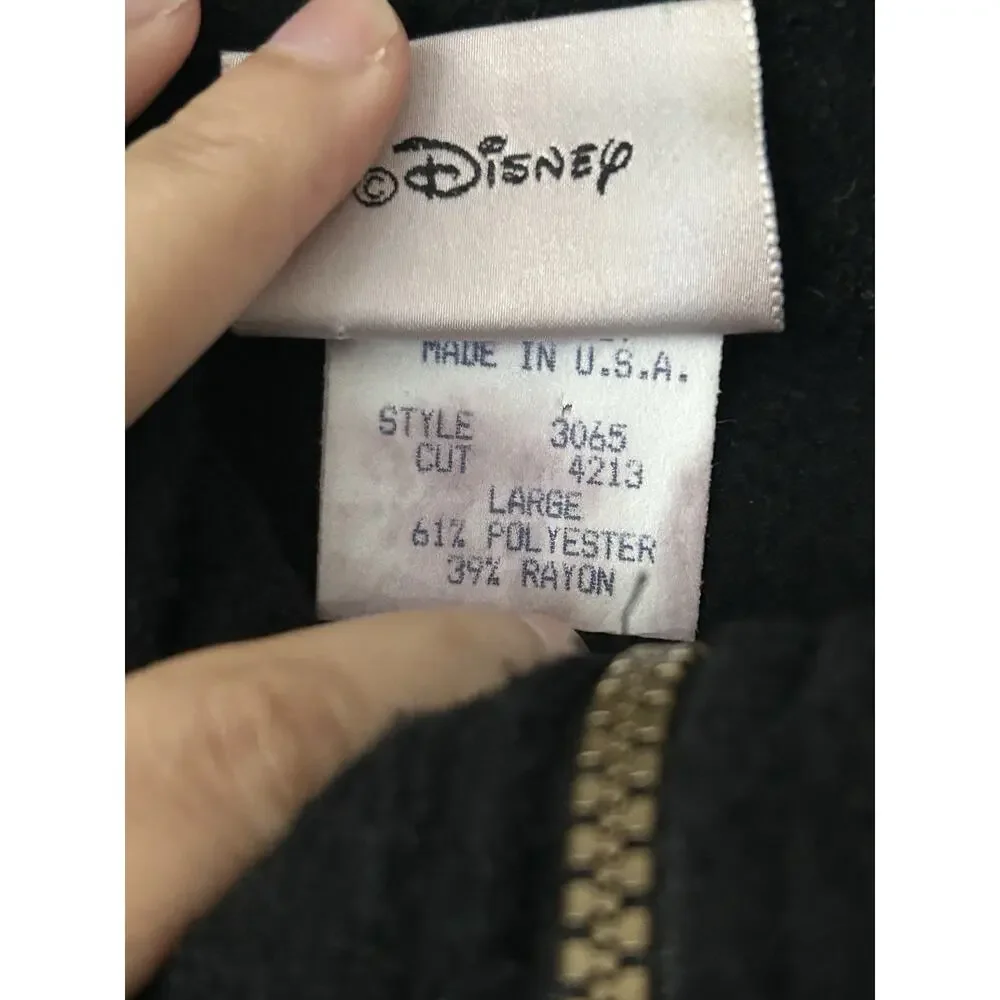 Vintage 2000s Walt Disney World Sorcerer Mickey Fleece Quarter Zip L + WDCC Pin